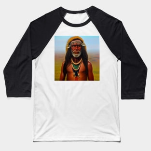 Portrait of Australian Aborigine shaman Baseball T-Shirt